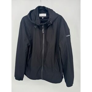 Calvin Klein Men's Black Hooded Lightweight‎ Zip Up Jacket Lrg
